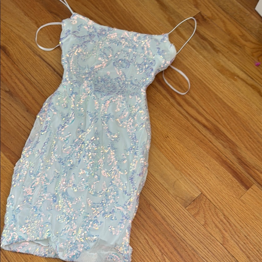 Sequin Embellished white dress